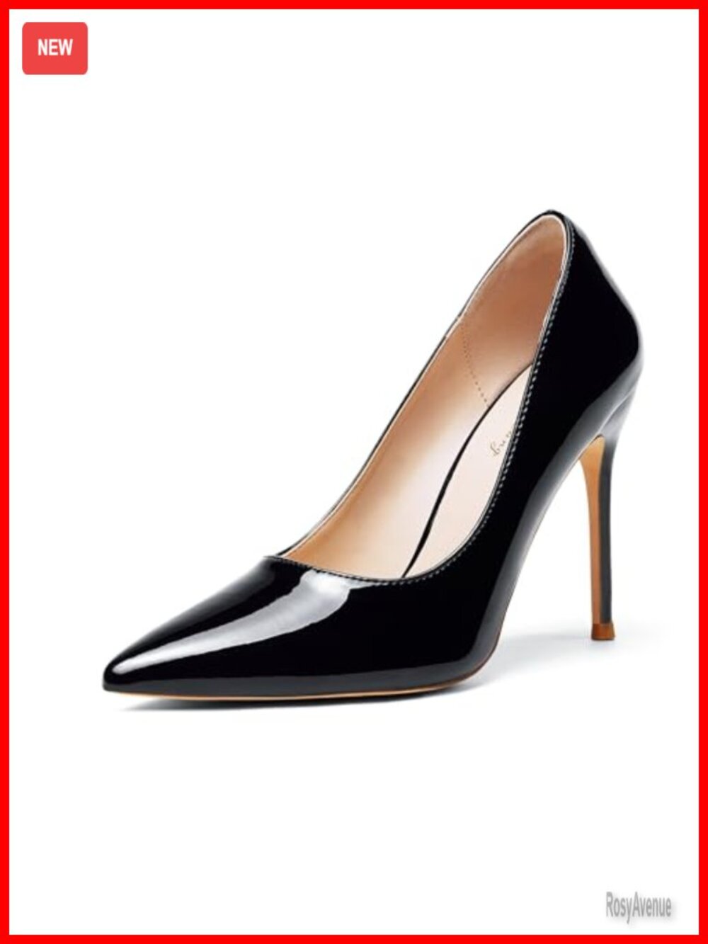 Women's Pointed Toe Stiletto High Heel Pump 4 Inch Slip On Dress Shoe